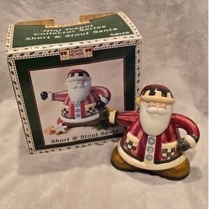 Debbie Mumm Sakura Short & Stout Santa Mini Teapot Collector Series Ceramic 6.5"